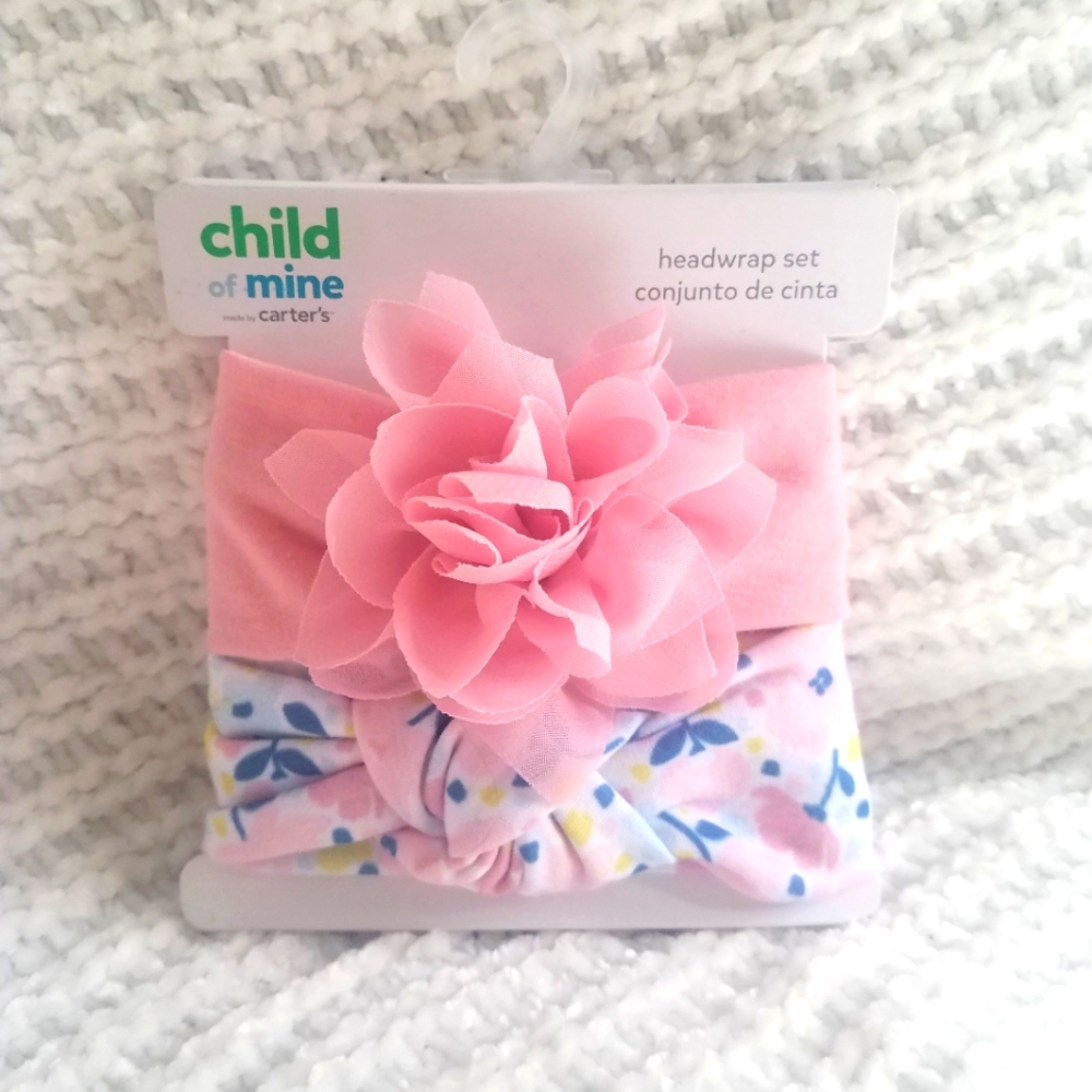 Carter's Child of Mine Baby Girls Floral Headwrap, 2 Pack, 0-12M